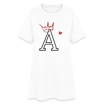 Lettre a couronne cœur  - Robe T-shirt Femme - blanc - Devant