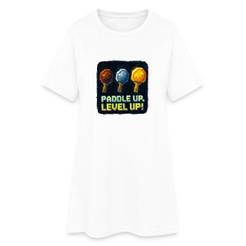 Paddle Up, Level Up Ping Pong - Women’s T-Shirt Dress - white - Front
