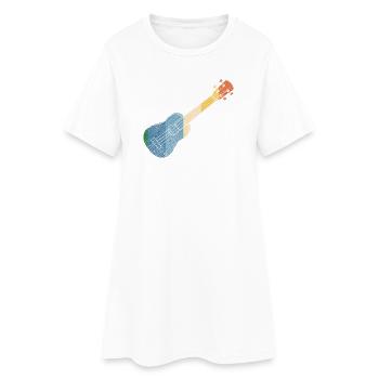 Ukulélé hawaïen ukulélé rétro vintage - Robe T-shirt Femme - blanc - Devant