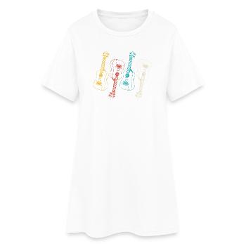 Hawaiian Ukulele Uke Retro Vintage - Frauen T-Shirt-Kleid - Weiß - Vorne