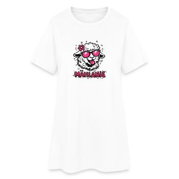 Mählanie Mouton Drôle nommé Cadeau - Robe T-shirt Femme - blanc - Devant
