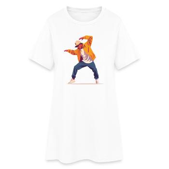 Motif de danse Personne en Breakdance Pose Dancer - Robe T-shirt Femme - blanc - Devant
