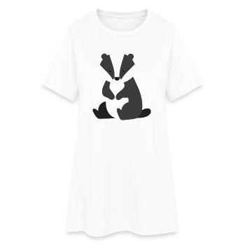 Cute sitting badger minimalist style - Women’s T-Shirt Dress - white - Front