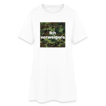 ICH VERWEIGERE DEN DIENST AN DER WAFFE! BUND - Frauen T-Shirt-Kleid - Weiß - Vorne