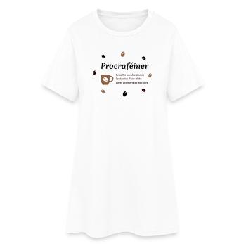 Procrafeinate - Frauen T-Shirt-Kleid - Weiß - Vorne