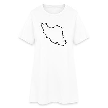 Silhouette de la carte de l’Iran Perse - Robe T-shirt Femme - blanc - Devant