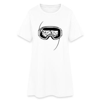 Gipfelblick Skibrille Grafik - Frauen T-Shirt-Kleid - Weiß - Vorne