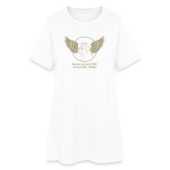 Pug Dog Nuage Ailes d’Ange Adieu Deuil - Robe T-shirt Femme - blanc - Devant