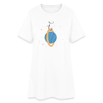 Planète au crochet (3/3) - Robe T-shirt Femme - blanc - Devant