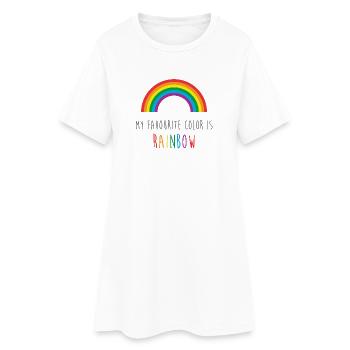 Mon Arc-en-Ciel Préféré - Robe T-shirt Femme - blanc - Devant