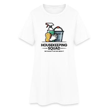 Lustiges Putzen Design - Frauen T-Shirt-Kleid - Weiß - Vorne