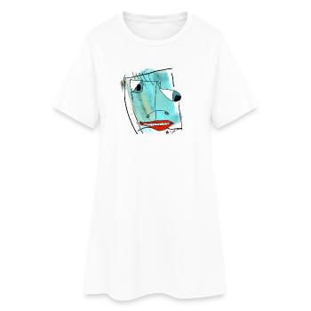 Aquarelle de design de visage abstrait - Robe T-shirt Femme - blanc - Devant