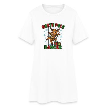 North Pole Dancer – Inappropriate Christmas for - Women’s T-Shirt Dress - white - Front