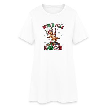 North Pole Dancer – Inappropriate Christmas for - Women’s T-Shirt Dress - white - Front