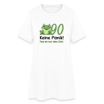 90 Birthday Desig – Don't Panic! Funny Frog - Women’s T-Shirt Dress - white - Front