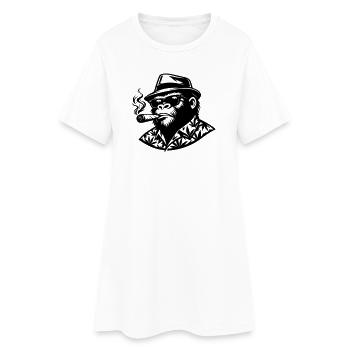Monkey Smoke - Women’s T-Shirt Dress - white - Front
