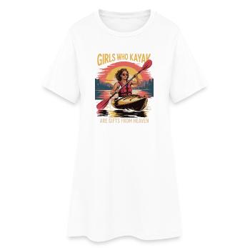 Cadeaux Girls Who Kayak Heaven Design - Robe T-shirt Femme - blanc - Devant