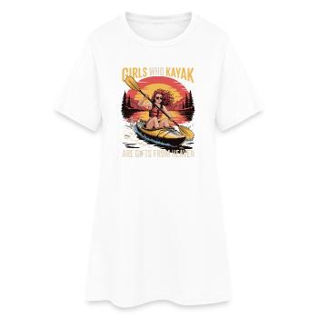 Cadeaux Girls Who Kayak Heaven Design - Robe T-shirt Femme - blanc - Devant