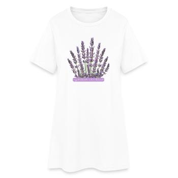 Lavendelblüten verrückt nach Lavendel - Frauen T-Shirt-Kleid - Weiß - Vorne