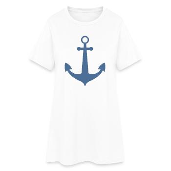 Anker - Frauen T-Shirt-Kleid - Weiß - Vorne