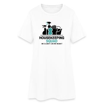 Lustiges Putzen Design - Frauen T-Shirt-Kleid - Weiß - Vorne