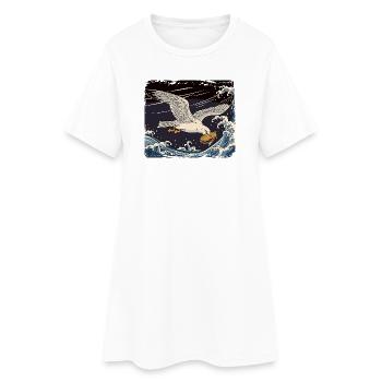 Mouettes vole un sandwich drôle - Robe T-shirt Femme - blanc - Devant