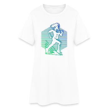 Rennen Power Running Design - Frauen T-Shirt-Kleid - Weiß - Vorne