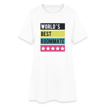 Stars rétro du meilleur colocataire du monde - Robe T-shirt Femme - blanc - Devant