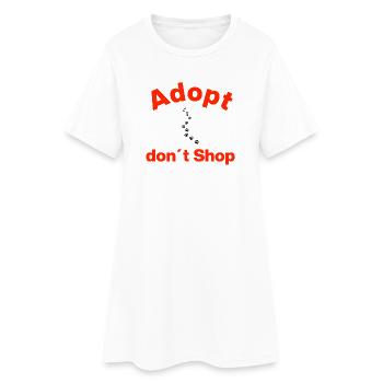 ADOPT, DON'T BUY, PAW WAY! STATEMENT - Women’s T-Shirt Dress - white - Front