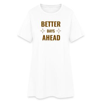 Jours meilleurs à venir Premium Minimal Motivation Quo - Robe T-shirt Femme - blanc - Devant