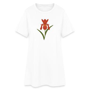 Iris Botanical Illustration - Women’s T-Shirt Dress - white - Front