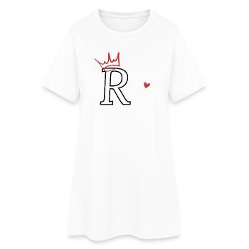 Lettre r couronne cœur - Robe T-shirt Femme - blanc - Devant