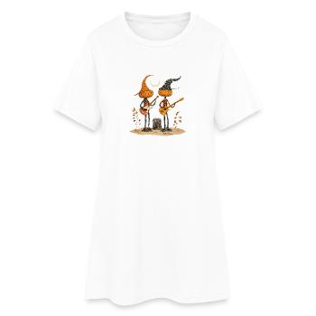 Kürbis Band mit Gitarren im Herbst Stil - Frauen T-Shirt-Kleid - Weiß - Vorne