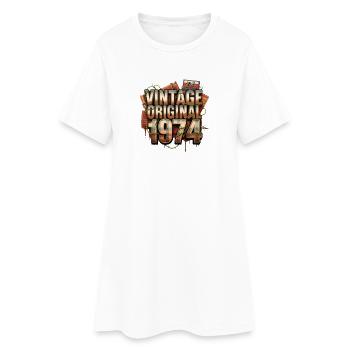 Rétro vintage 1974 - Robe T-shirt Femme - blanc - Devant