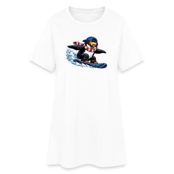 Sports d’hiver Penguin Boarder - Robe T-shirt Femme - blanc - Devant