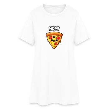 Conception de la part de pizza Kawaii - Robe T-shirt Femme - blanc - Devant