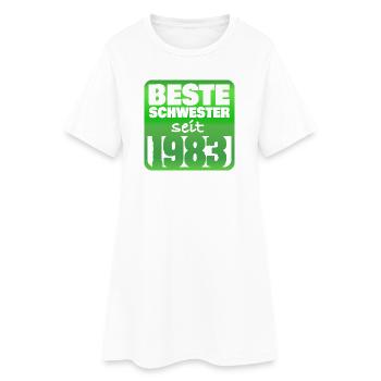 Sister 1983 - Robe T-shirt Femme - blanc - Devant