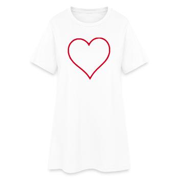 Saint-Valentin cœur rouge, st.valentin - Robe T-shirt Femme - blanc - Devant