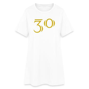 30. 30 YEARS. 30th ANNIVERSARY. 30 YEARS ANNIVERSARY. - Women’s T-Shirt Dress - white - Front