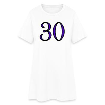 30. 30 ANS. 30e ANNIVERSAIRE. ANNIVERSAIRE 30 ANS. - Robe T-shirt Femme - blanc - Devant