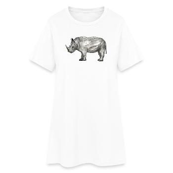 rhinocéros - Robe T-shirt Femme - blanc - Devant
