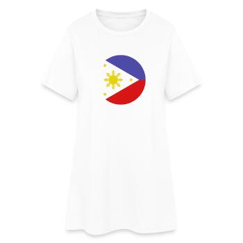 Drapeau rond philippin - Robe T-shirt Femme - blanc - Devant