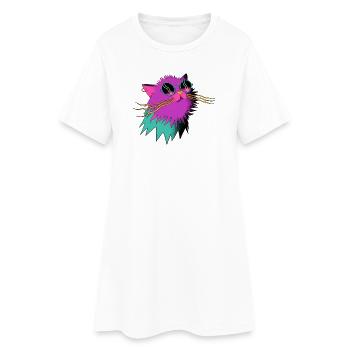 Party_Cat - Frauen T-Shirt-Kleid - Weiß - Vorne