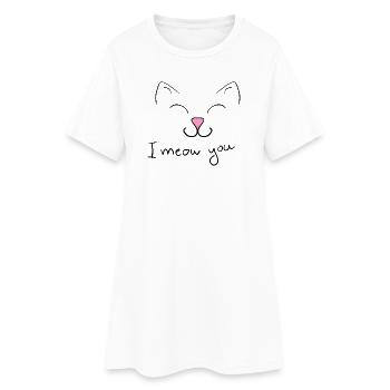 Je te miaule - Robe T-shirt Femme - blanc - Devant