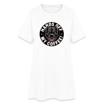 Loin de mon chien en colère au café - Robe T-shirt Femme - blanc - Devant