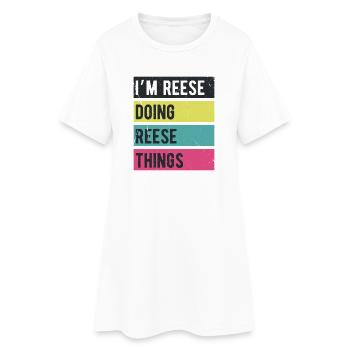 Je suis Reese qui fait des couleurs rétro de Reese Things - Robe T-shirt Femme - blanc - Devant