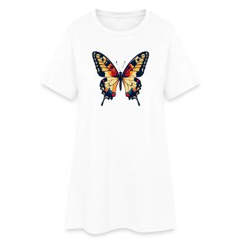 Beautiful Colorful Butterfly Spring Motif - Women’s T-Shirt Dress - white - Front