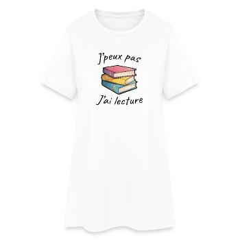 Passion lecture, gens cultivés, lire des romans - Robe T-shirt Femme - blanc - Devant