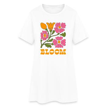 Pop Art floral et splendeur - Robe T-shirt Femme - blanc - Devant