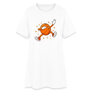 Mascotte de basket-ball drôle Joueur de dessins animés - Robe T-shirt Femme - blanc - Devant